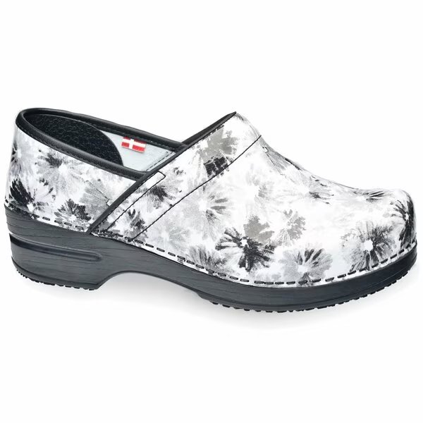 INKWELL Women's Open Back Clog in Black Brush Blot, Size 8.5-9, PR, Sanita, Mfr#: 479656-002-40